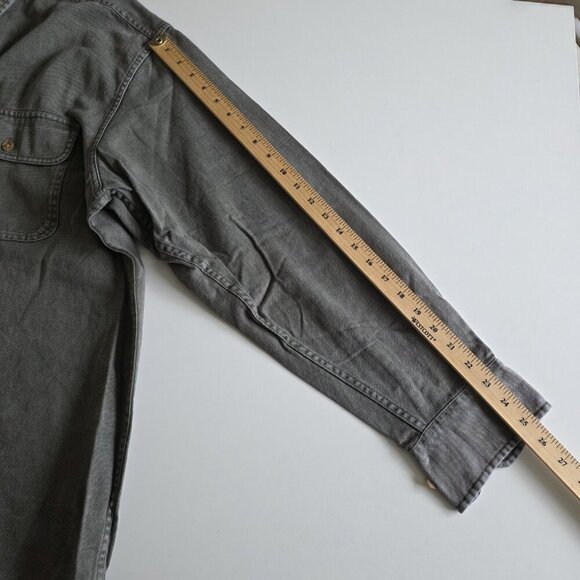 Cabela's Shirt Men XLT Military Green Denim LS Buttons Pockets Cotton Outdoors - Picture 6 of 16